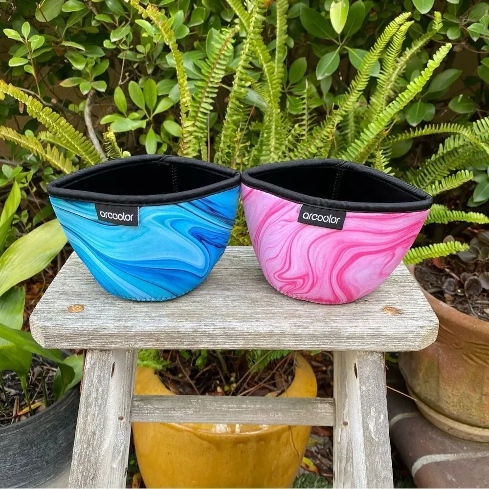 NWT New Arcoolor Insulated Reusable Neoprene Bowl Covers in Blue/Pink/Black/Gray